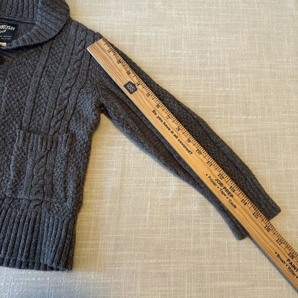 Oshkosh B'Gosh Kids Size 6 Cardigan Cable knit Sweater Top Button Gray - Picture 9 of 9